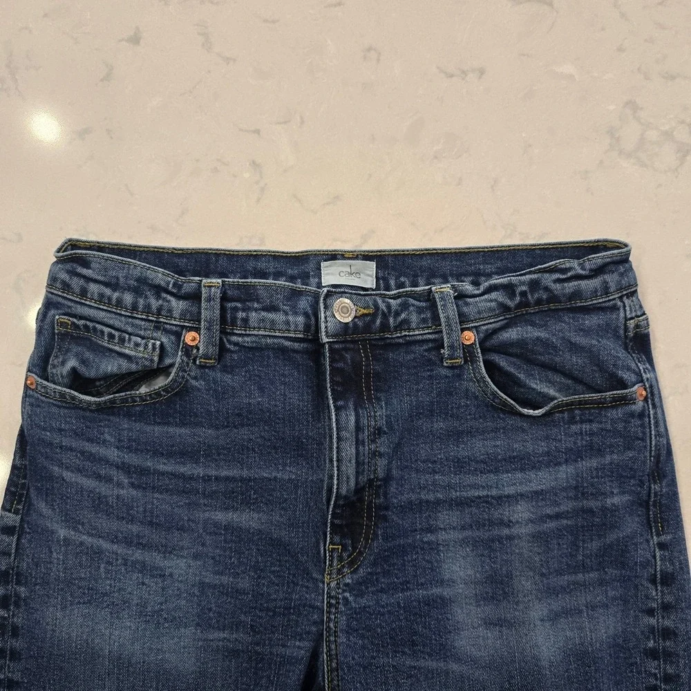 Cake The Label Womens Regular Straight Leg Jeans Medium Wash Blue Denim 31x30